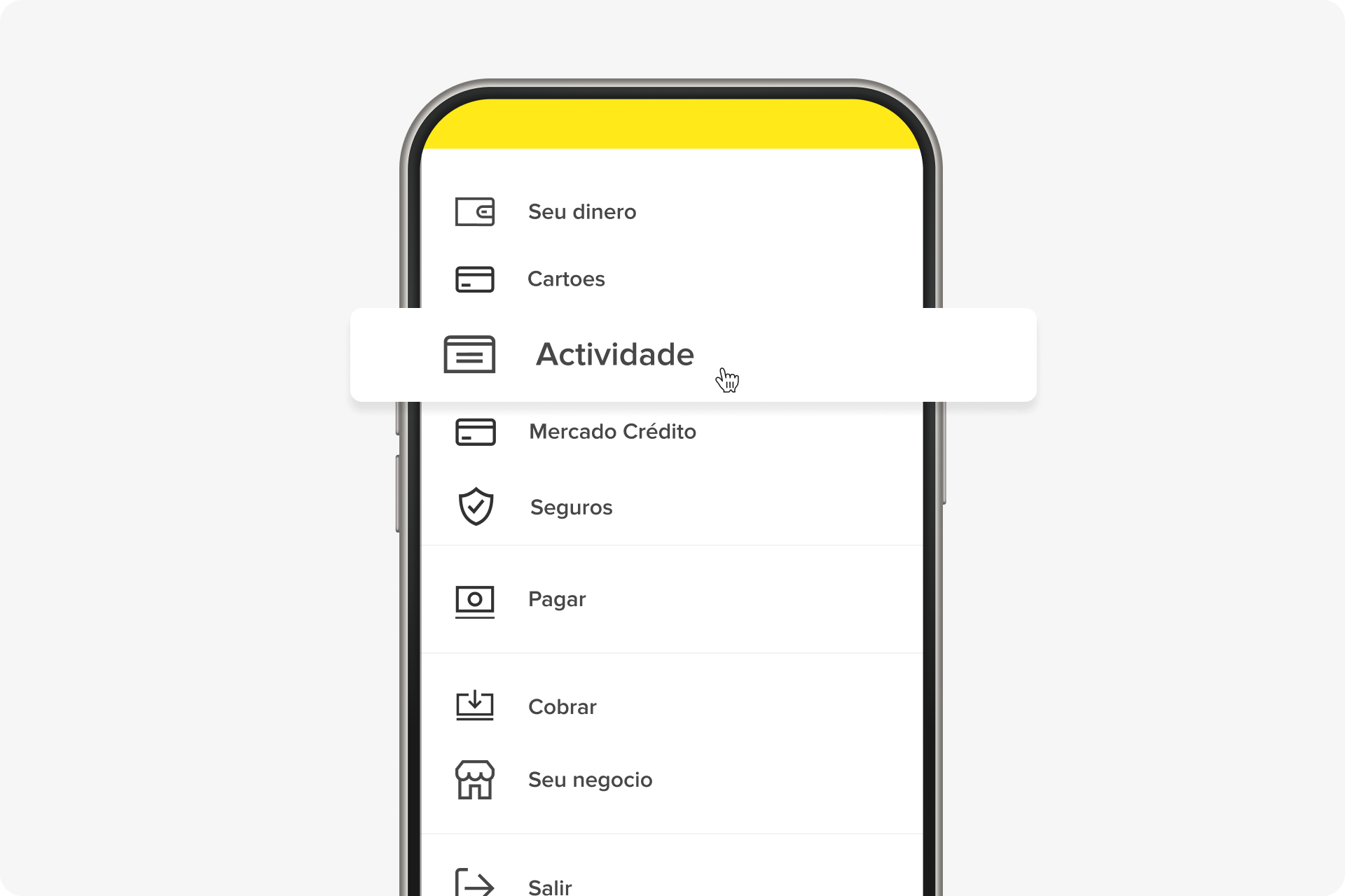 Imagem do app com foco na seção Atividade.